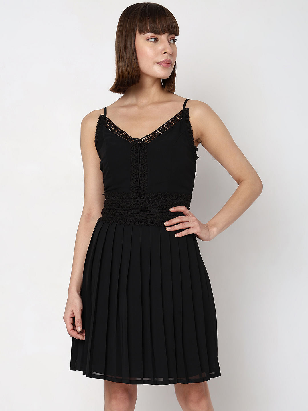 Black Strappy Lace Dress