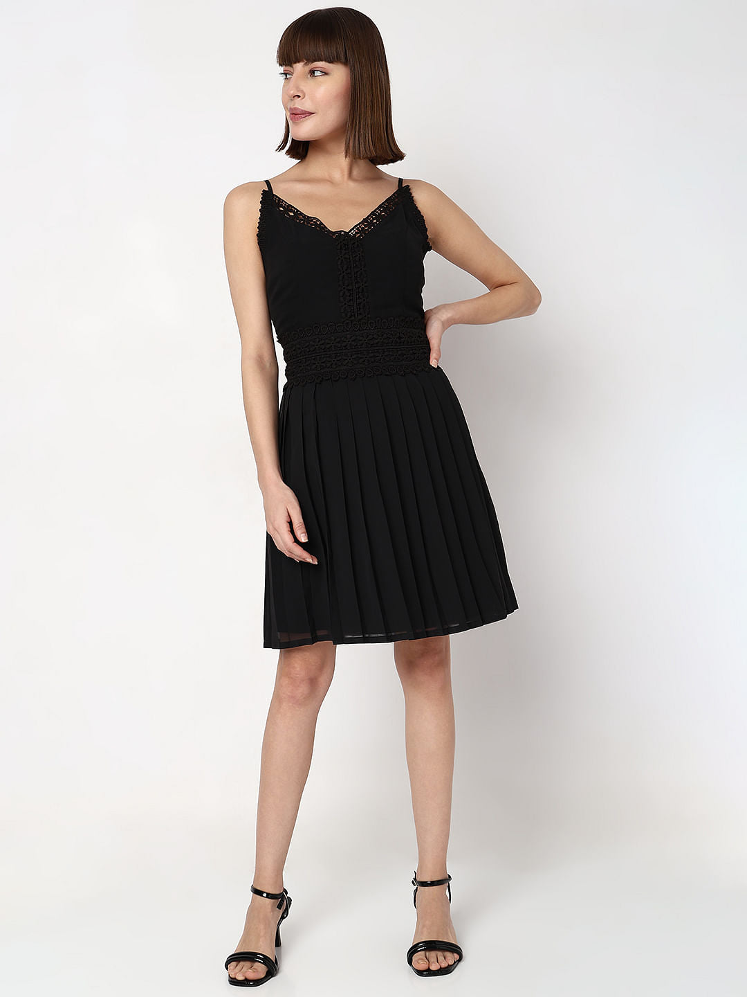 Black Strappy Lace Dress