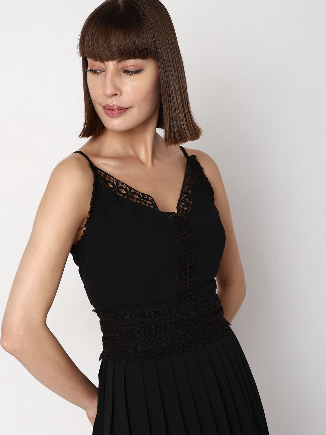 Black Strappy Lace Dress