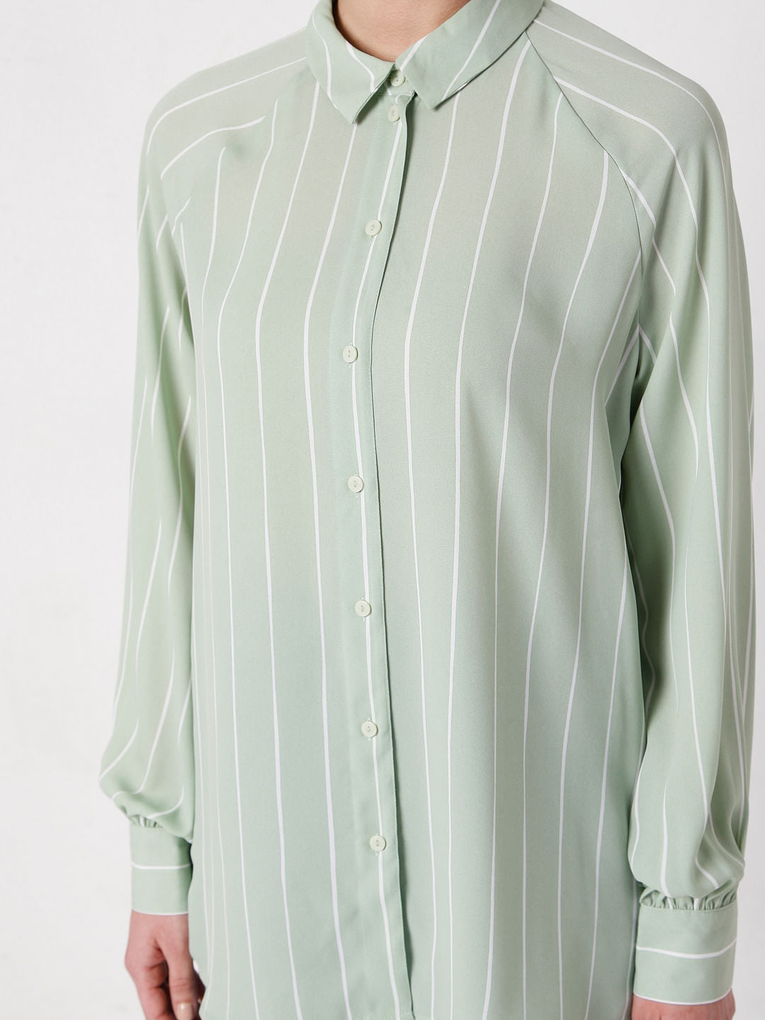 Green Vertical Stripe Shirt