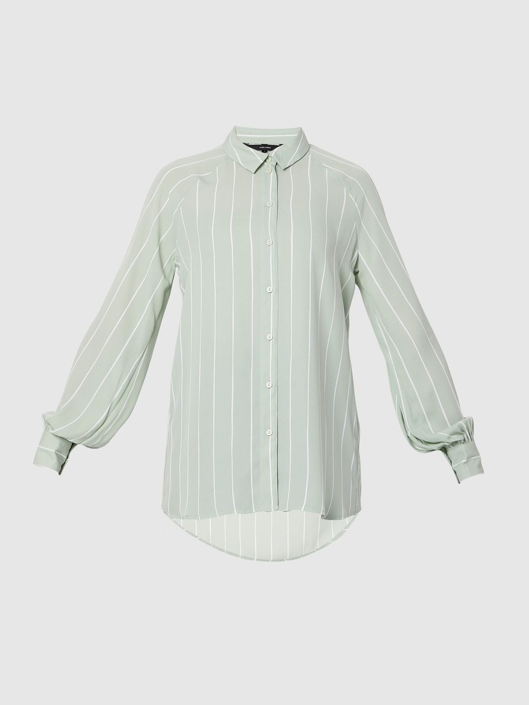 Green Vertical Stripe Shirt