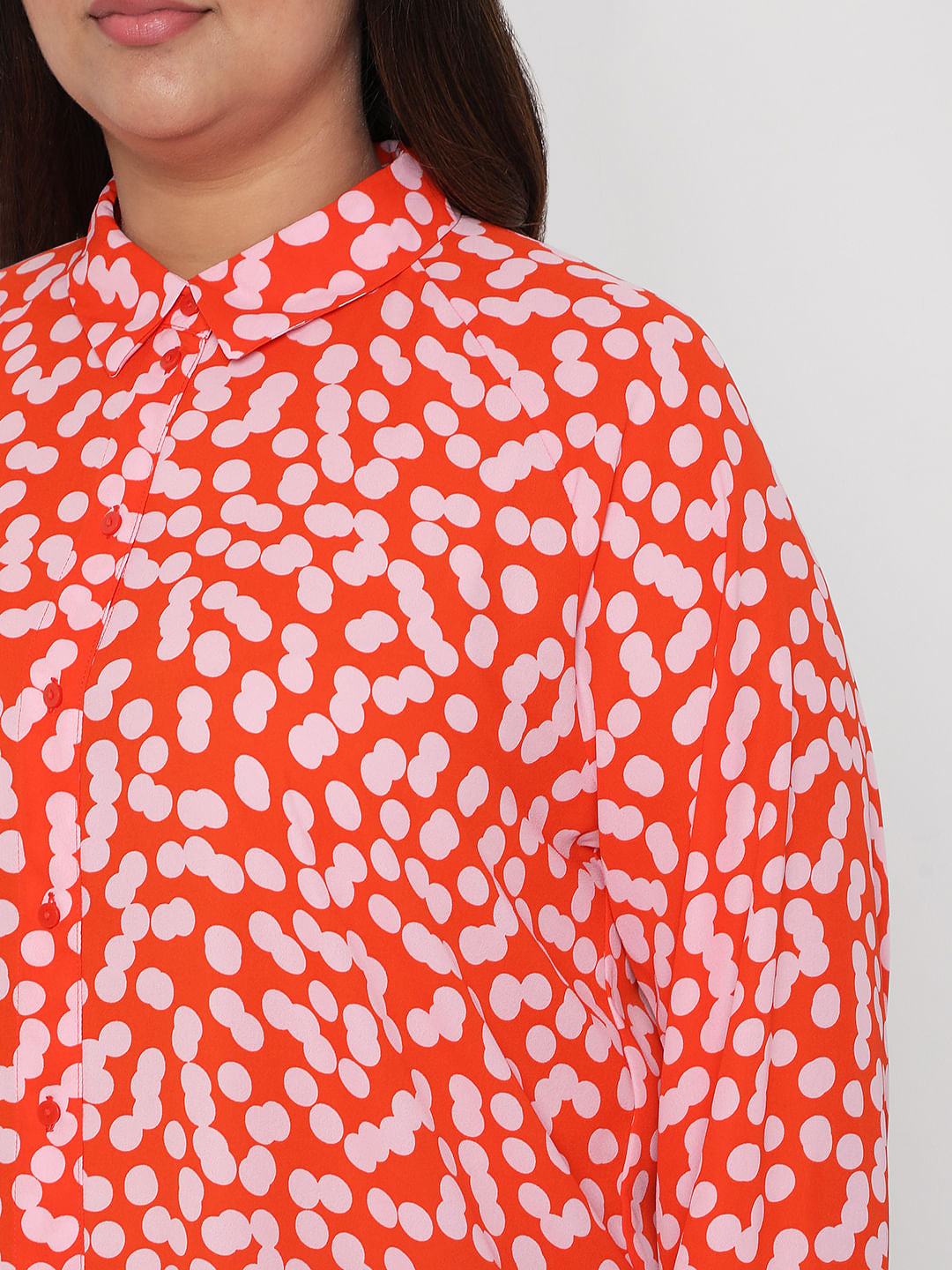 Curve Coral Polka Shirt