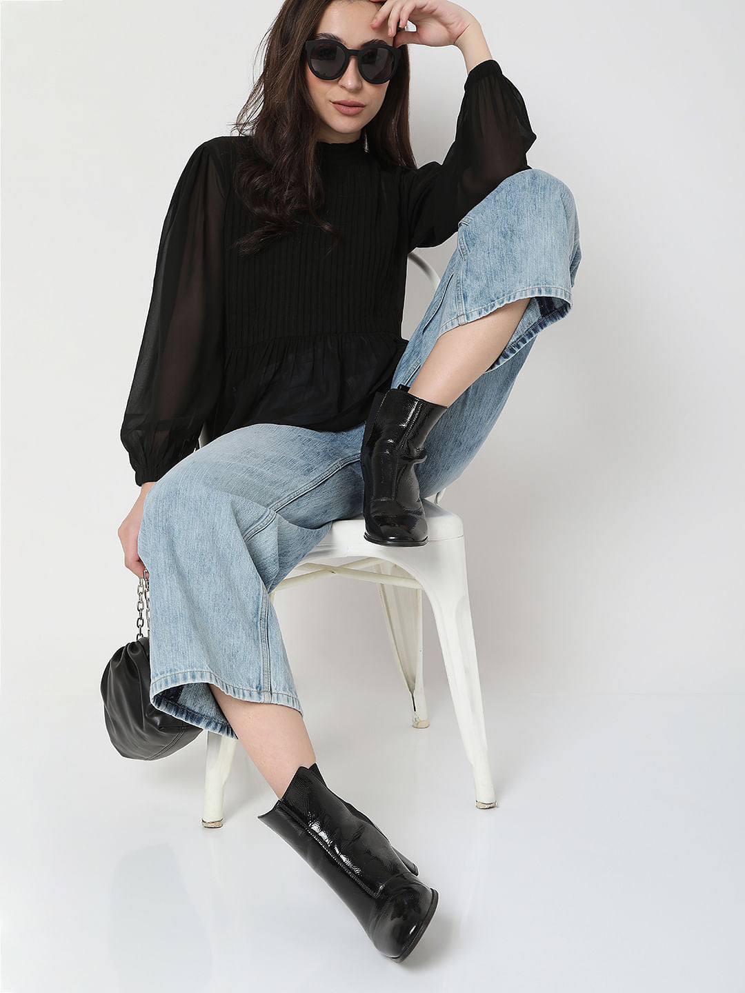 Black Pleated Top