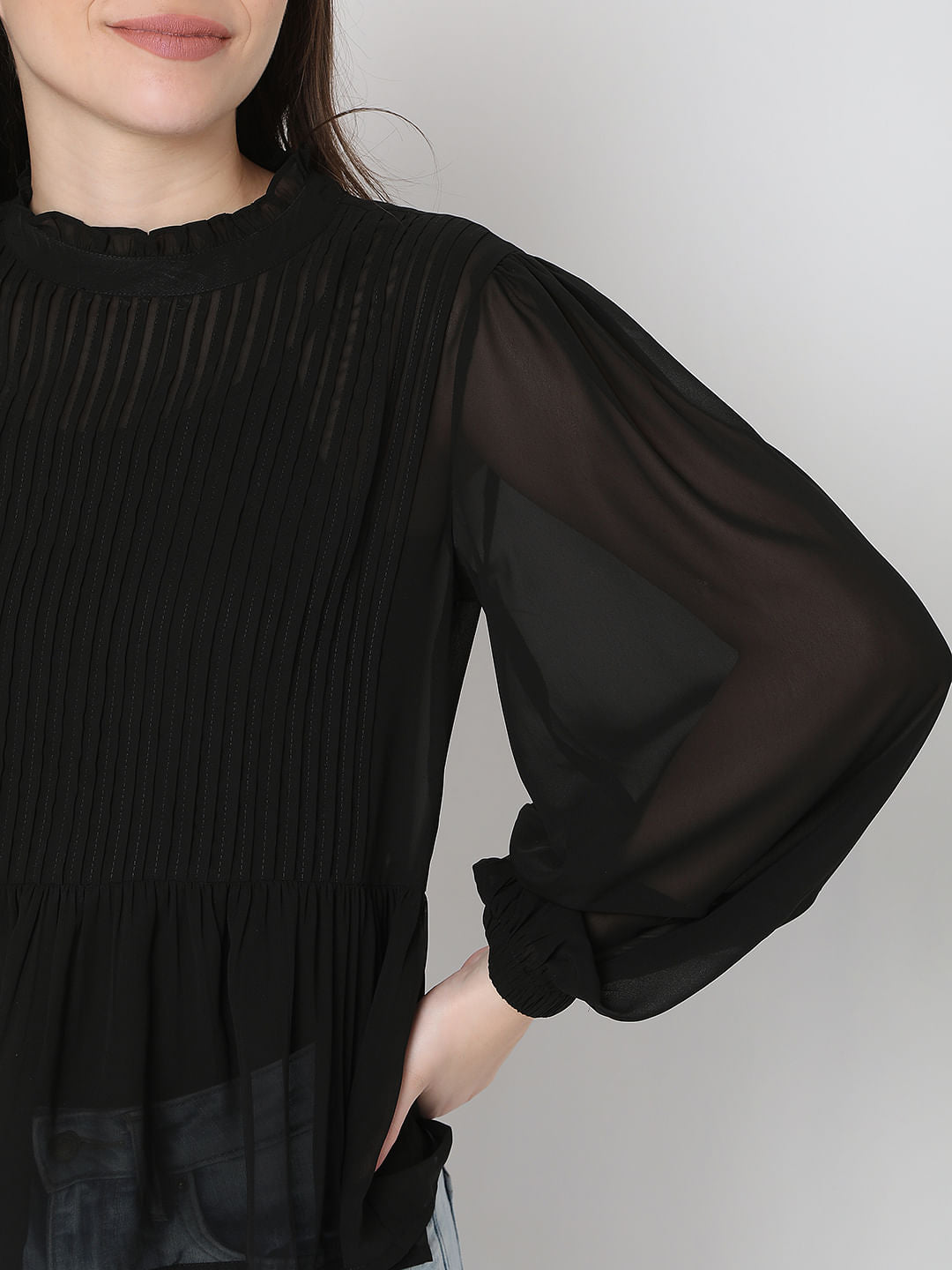 Black Pleated Top