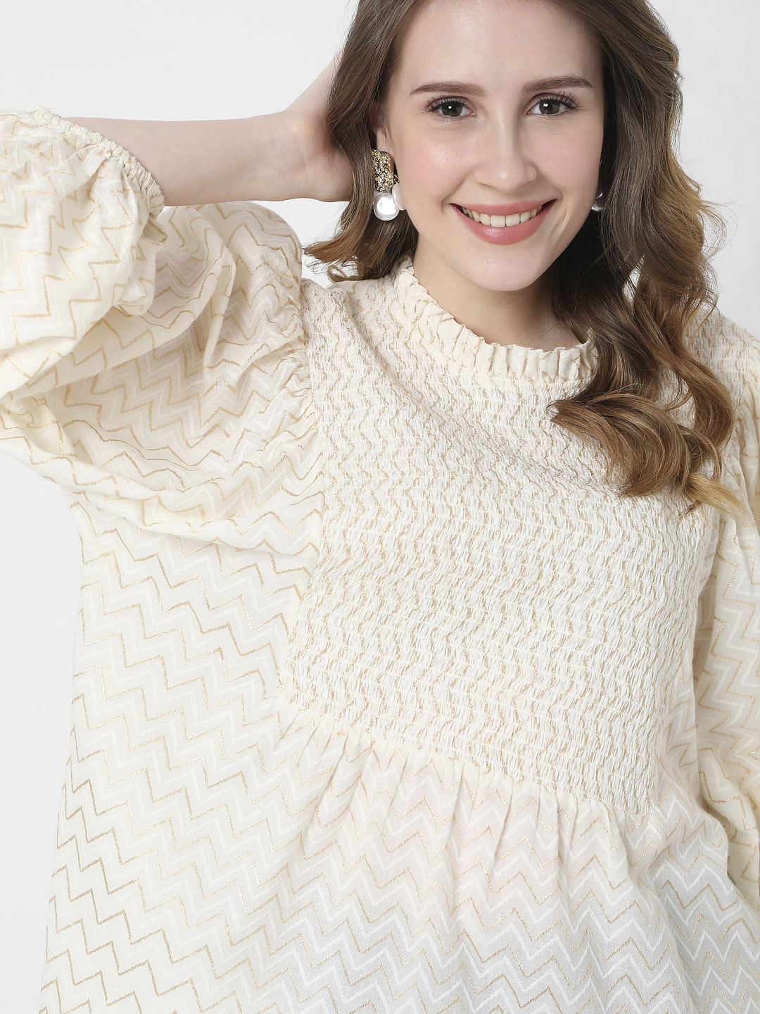 Off-White Chevron Print Top