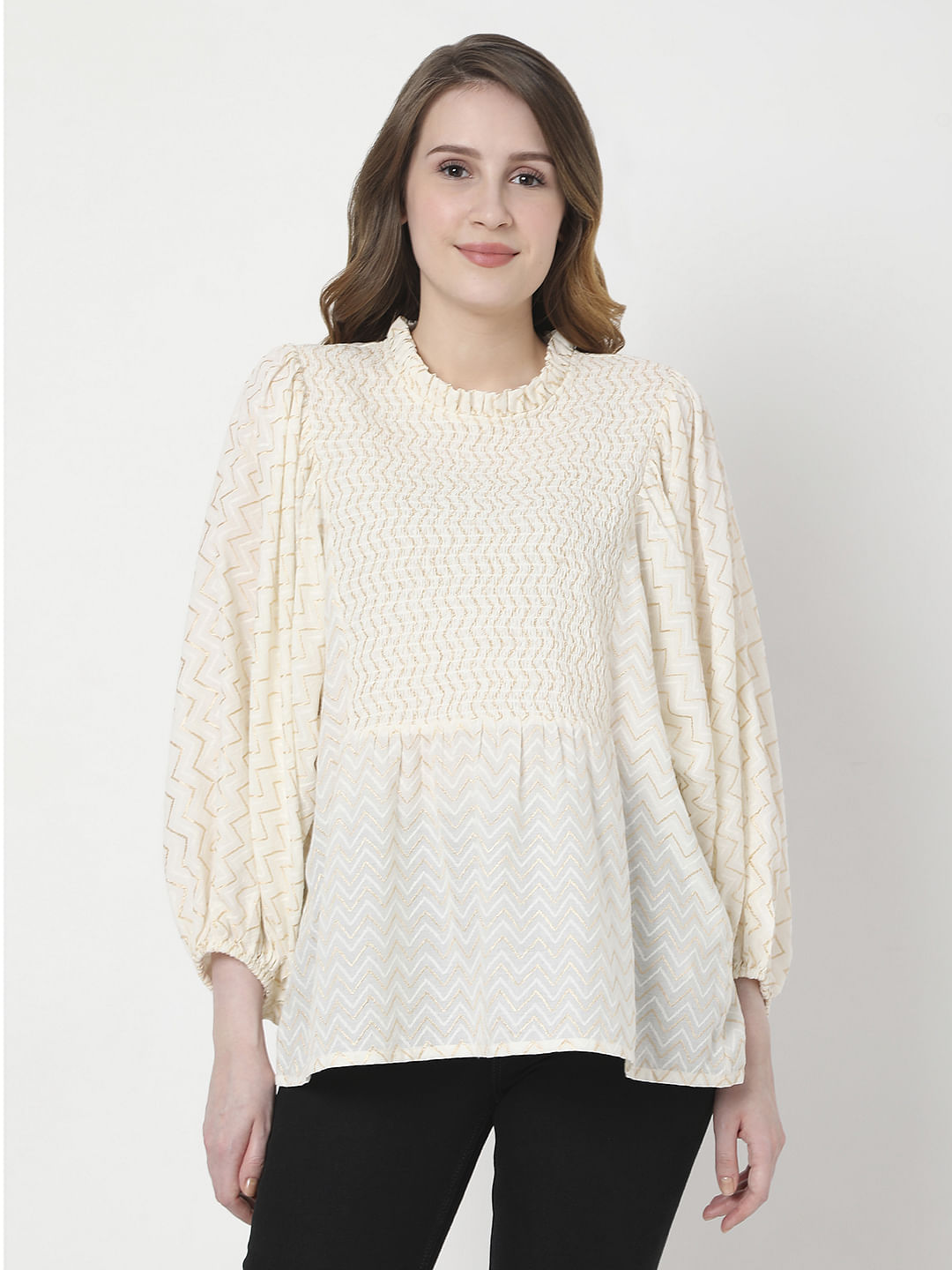 Off-White Chevron Print Top