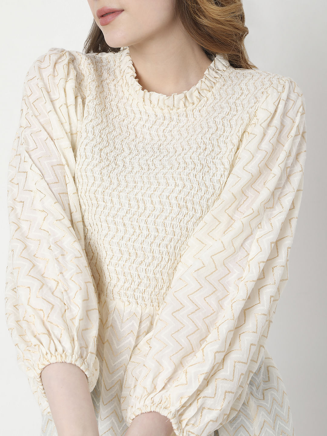 Off-White Chevron Print Top