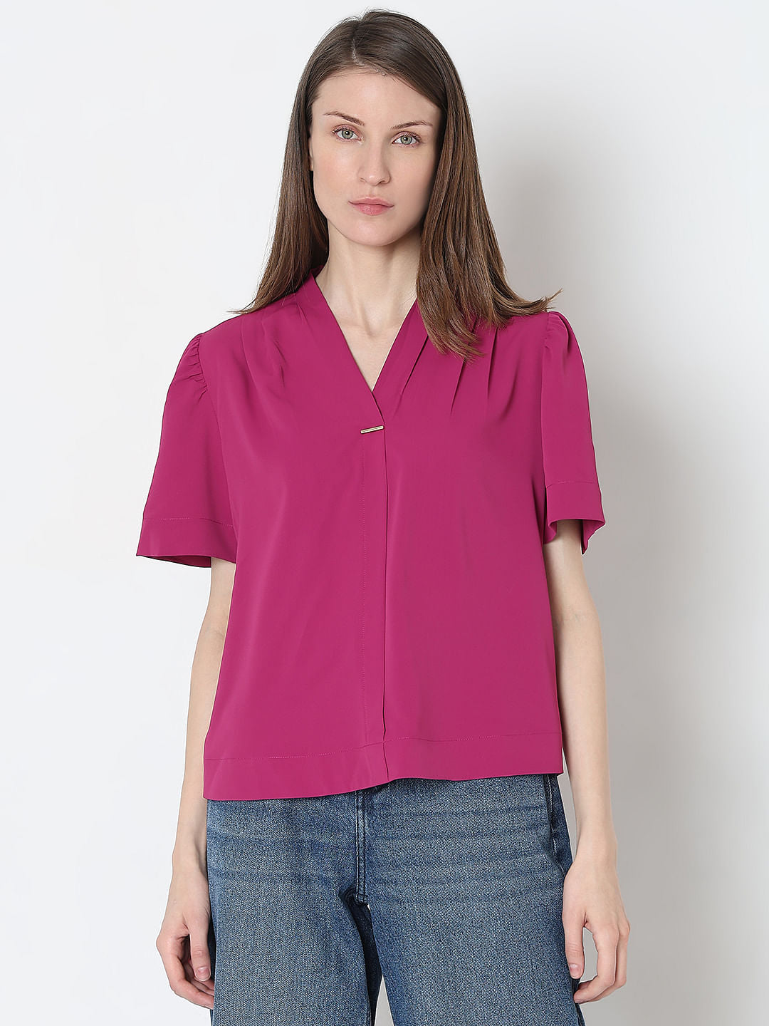 Deep Orchid V-Neck Top