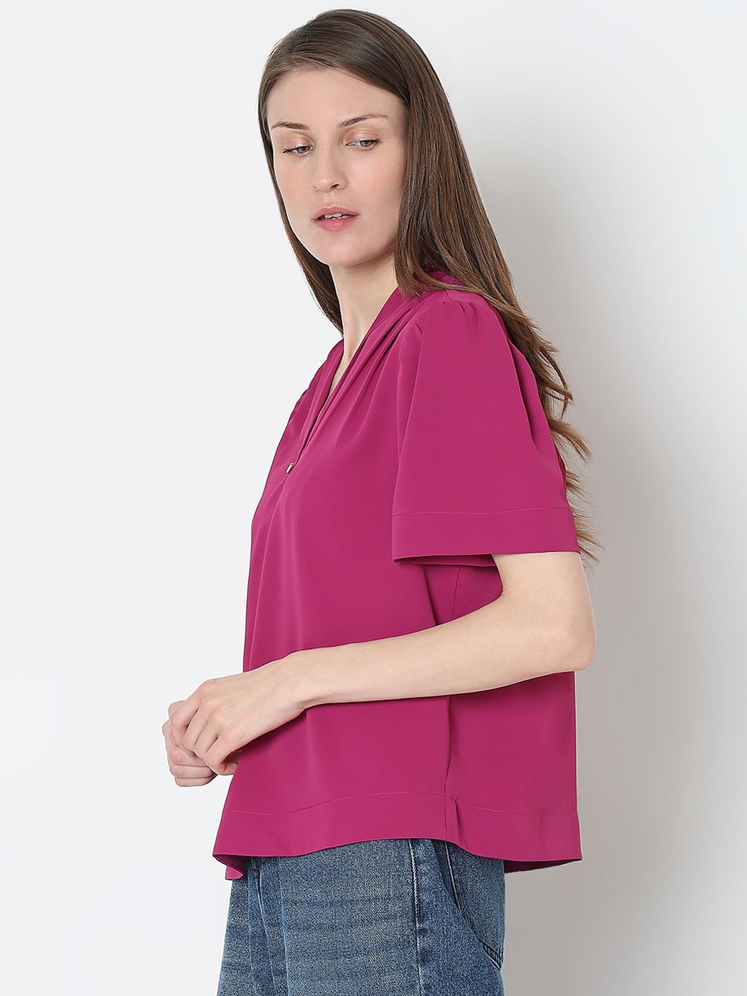 Deep Orchid V-Neck Top