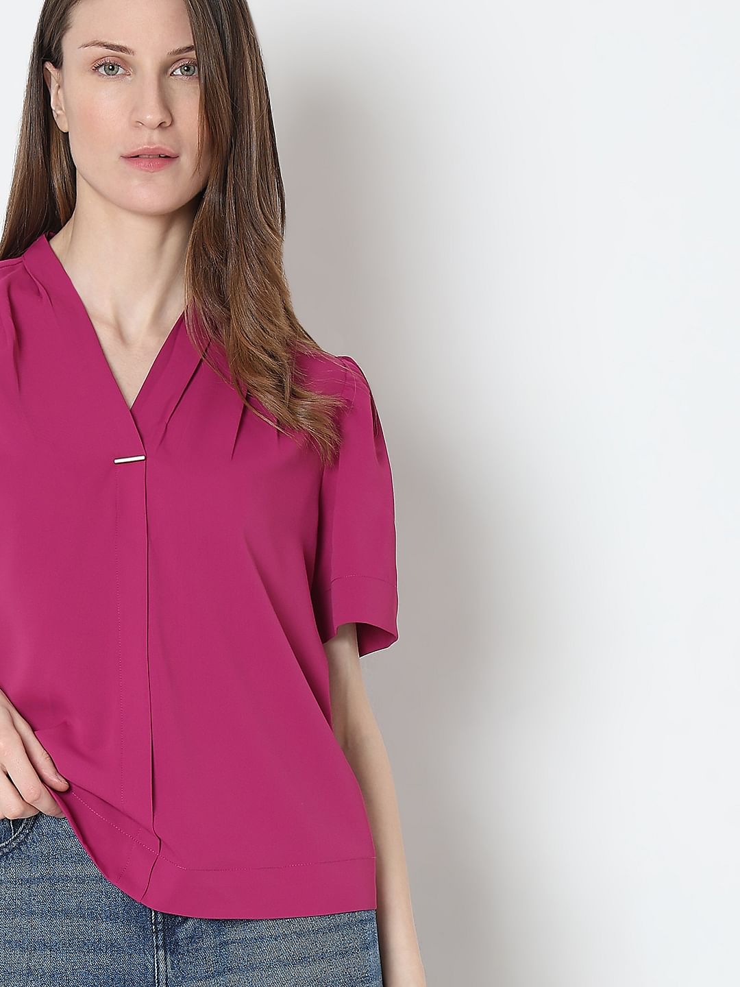 Deep Orchid V-Neck Top