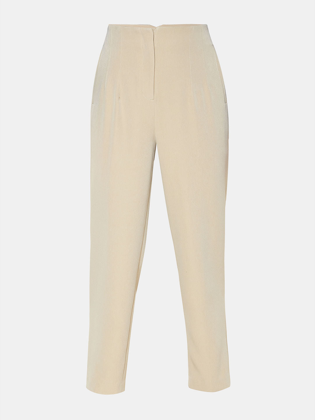 Beige High Rise Pants