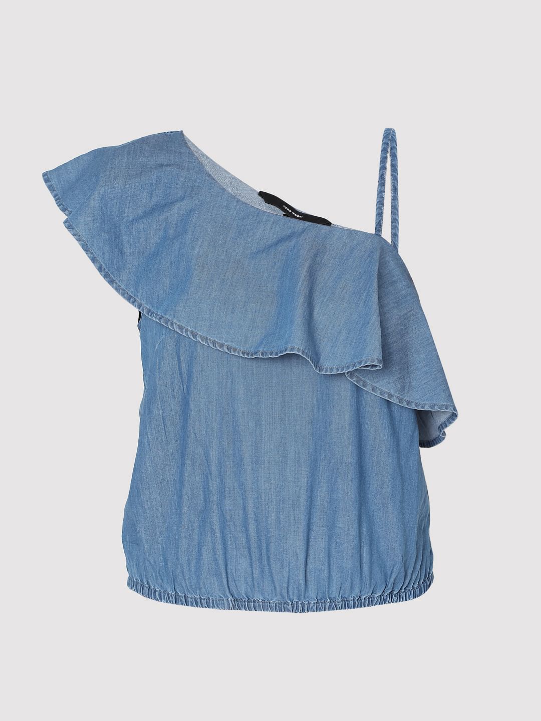 Blue One Shoulder Top