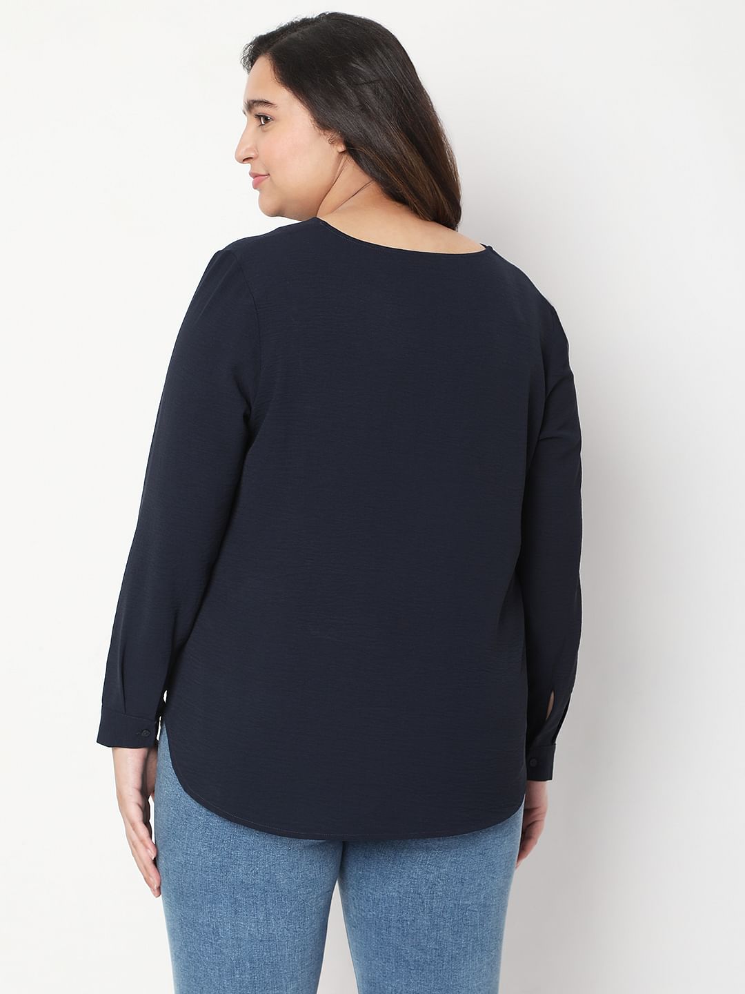 Curve Navy Blue Top
