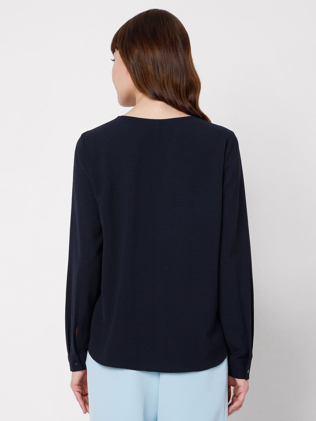 Navy Blue Textured Shirt