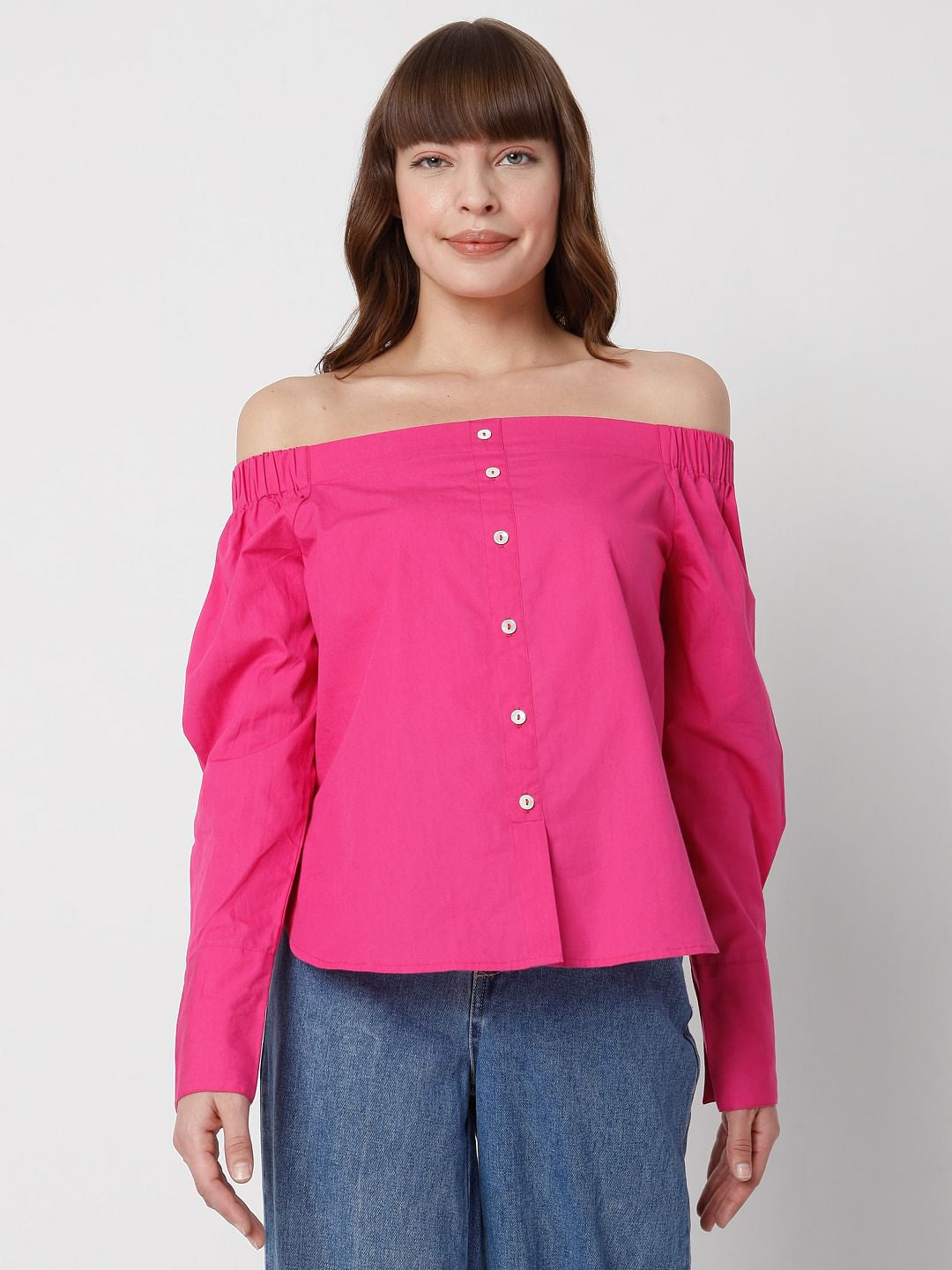 Pink Off Shoulder Top