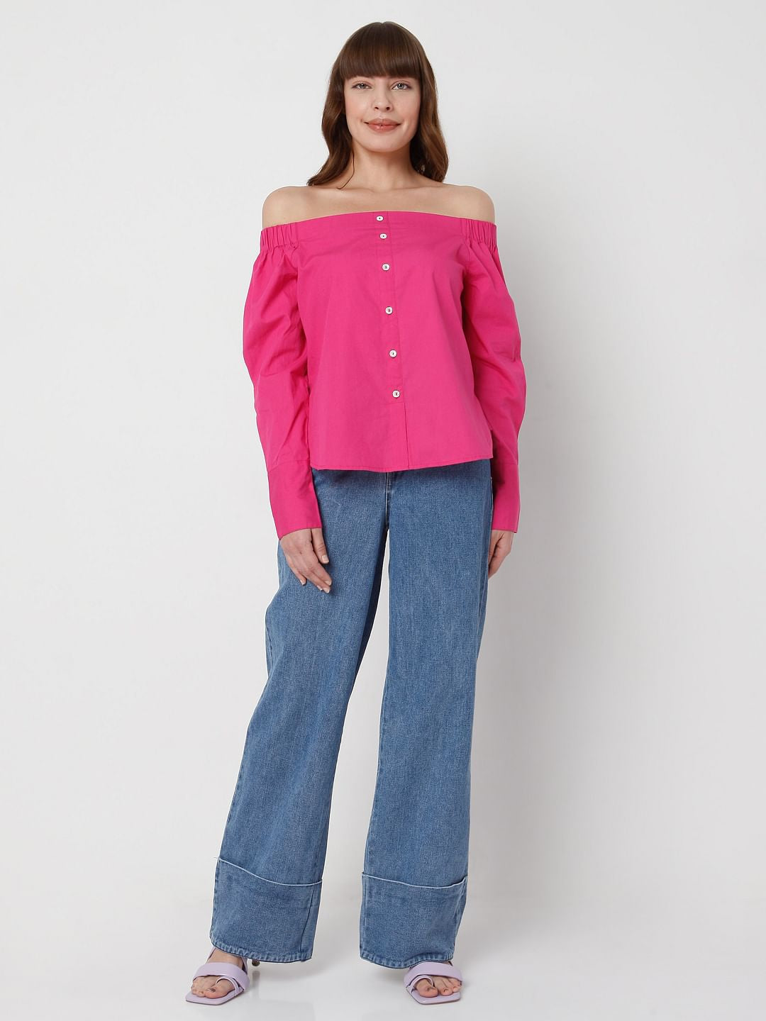 Pink Off Shoulder Top
