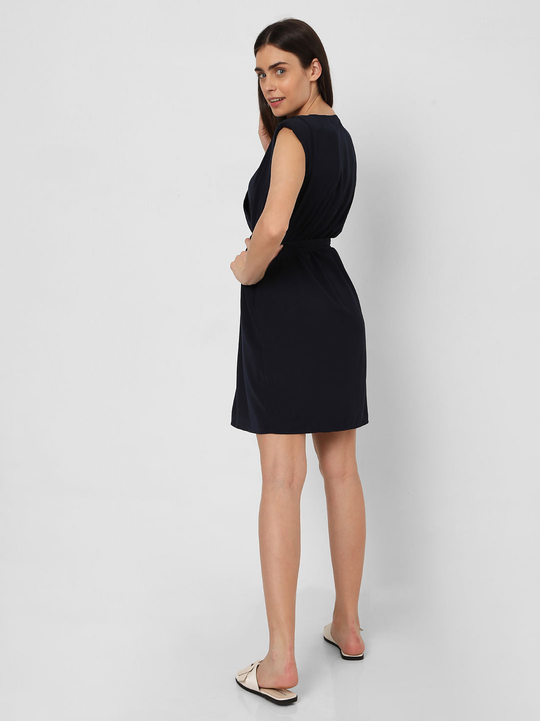 Navy Blue Wrap Dress