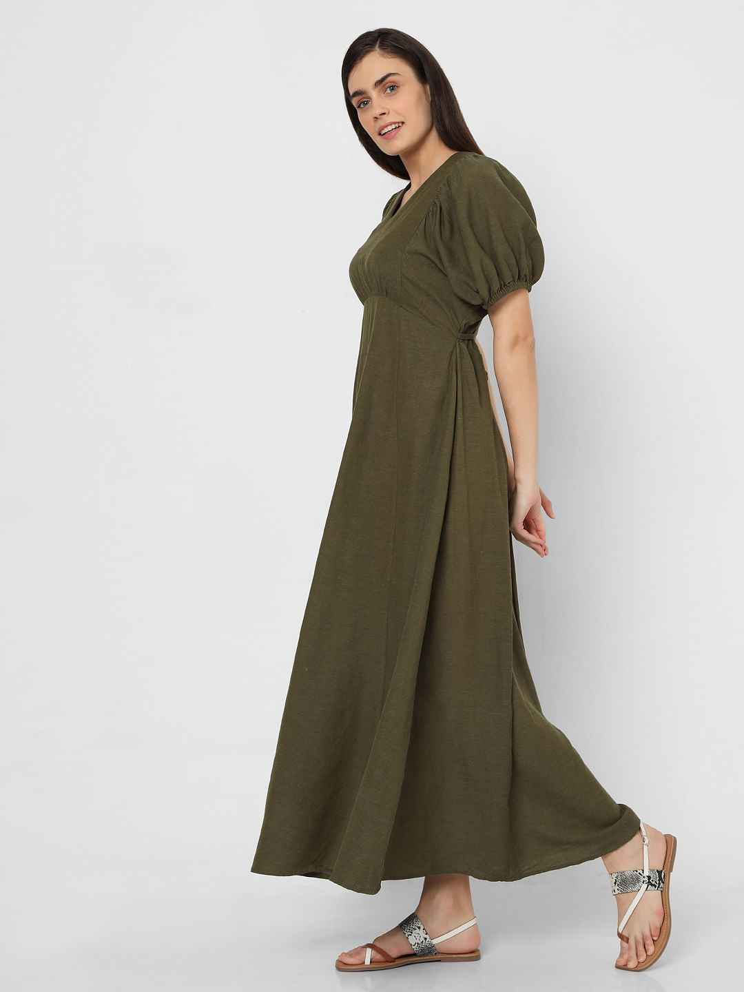 Green Empire Waist Maxi Dress