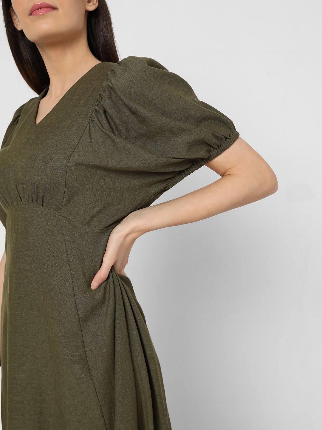 Green Empire Waist Maxi Dress