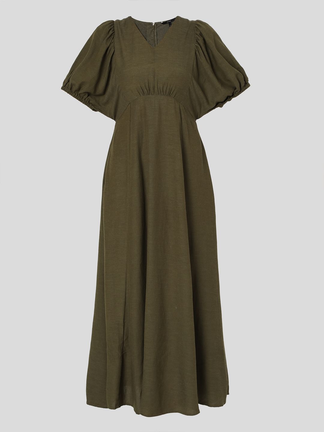 Green Empire Waist Maxi Dress