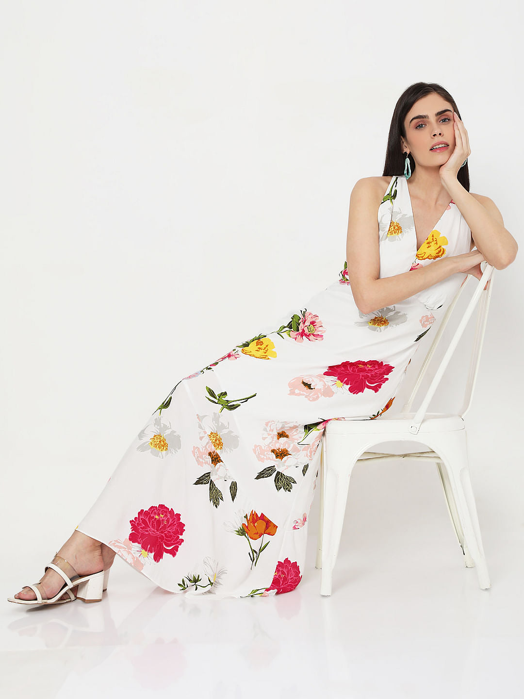 White Floral Maxi Dress