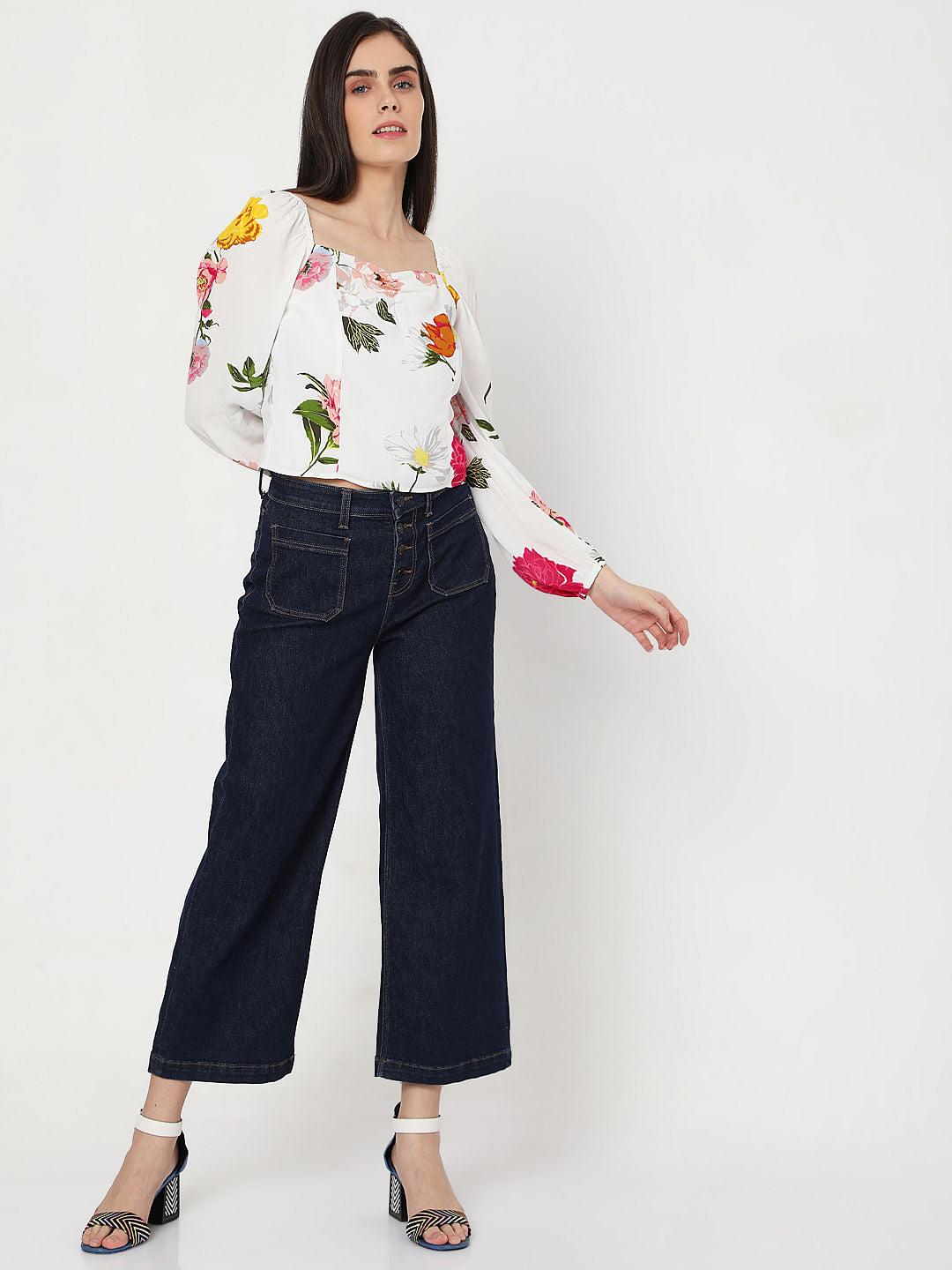 White Floral Top