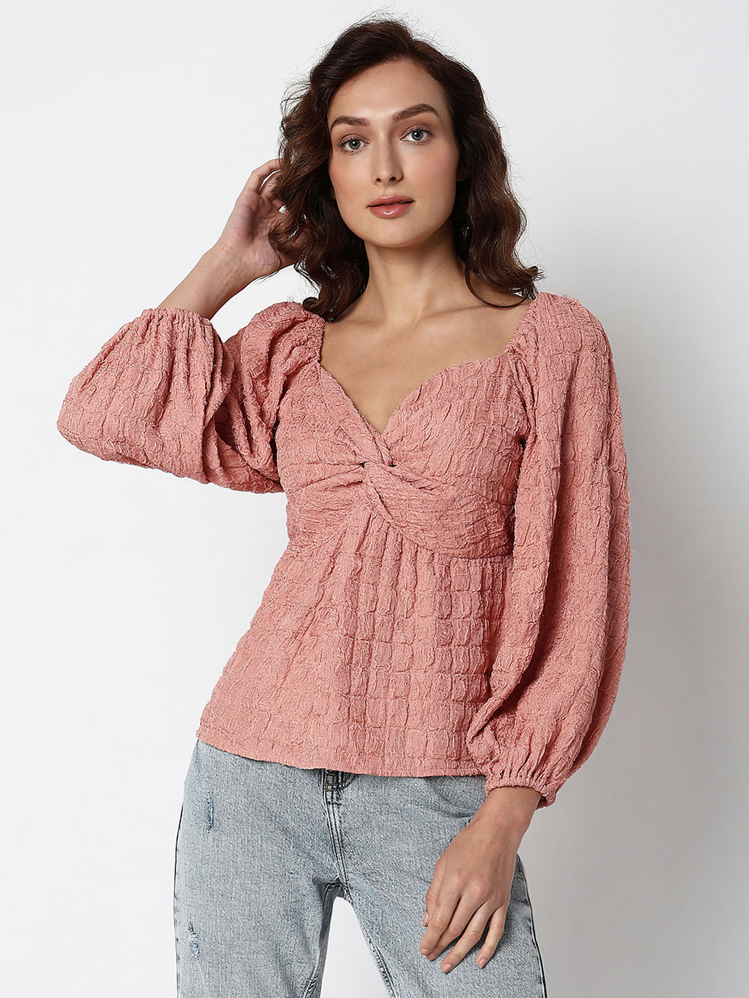 Pink Textured Top