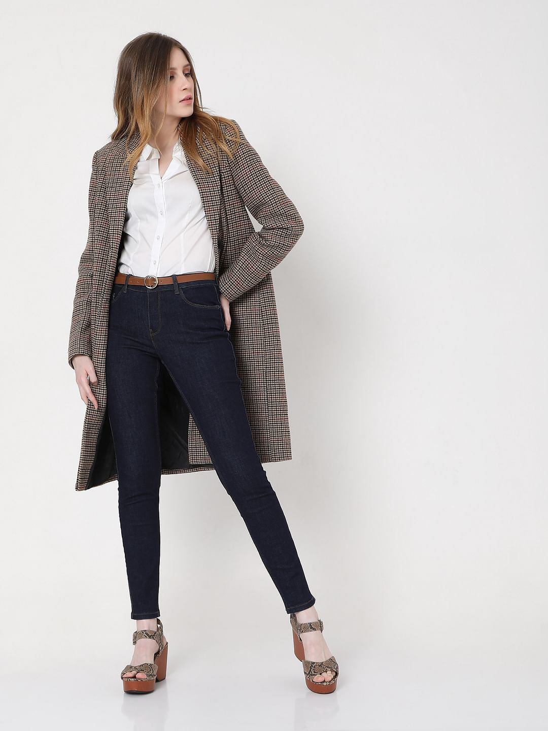 Blue Mid Rise Skinny Jeans