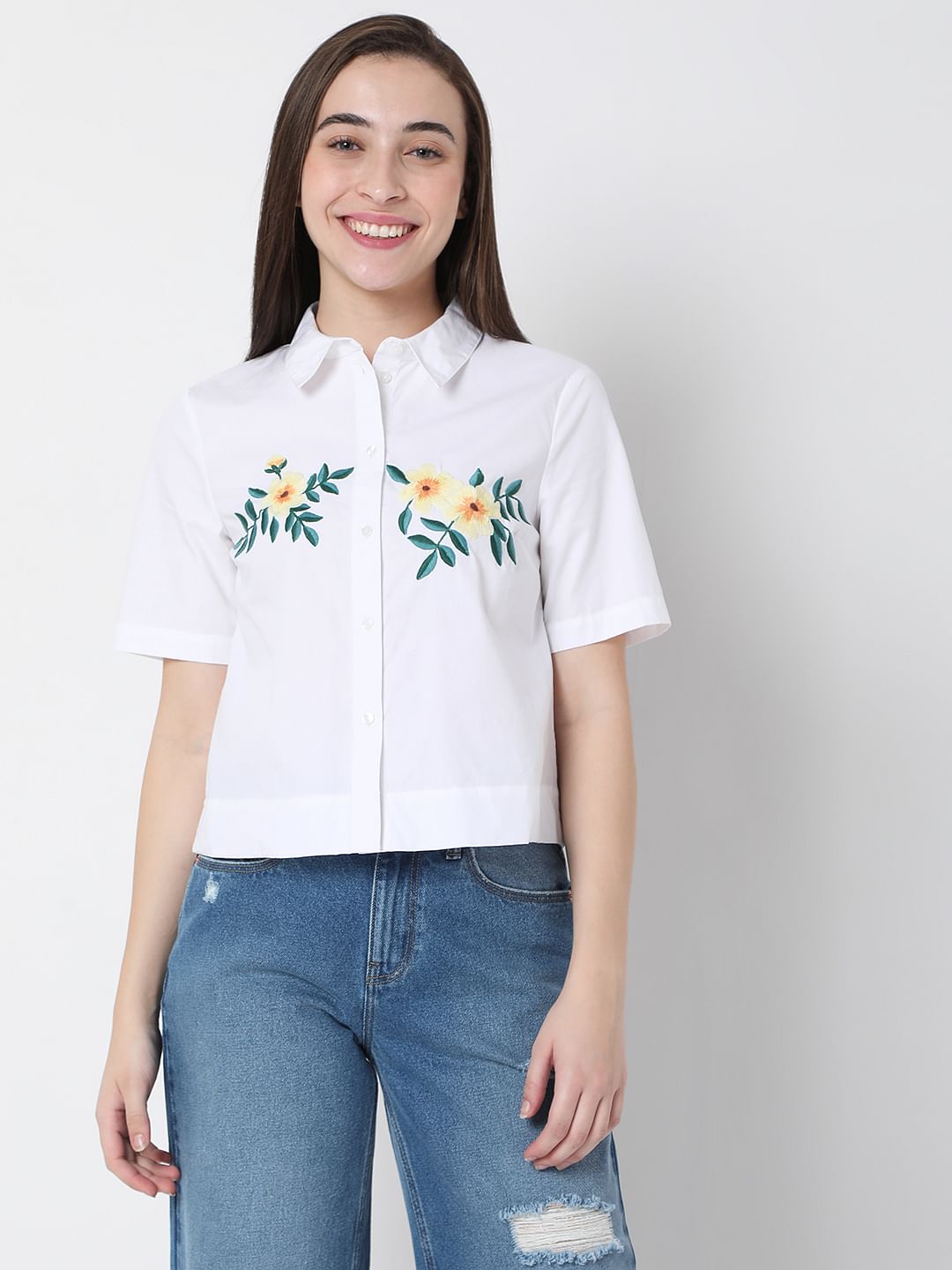 White Embroidered Shirt