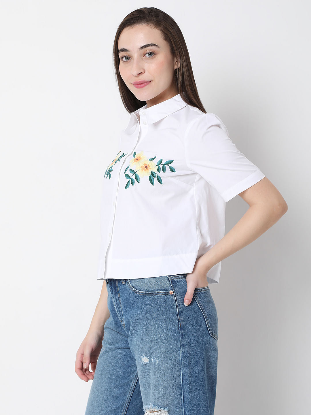 White Embroidered Shirt