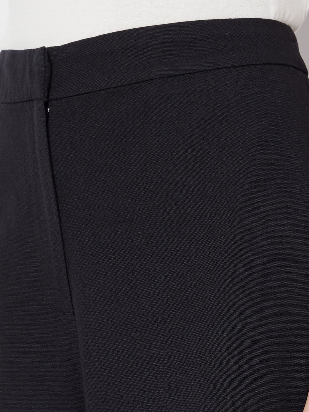 Black High Rise Wide Leg Pants