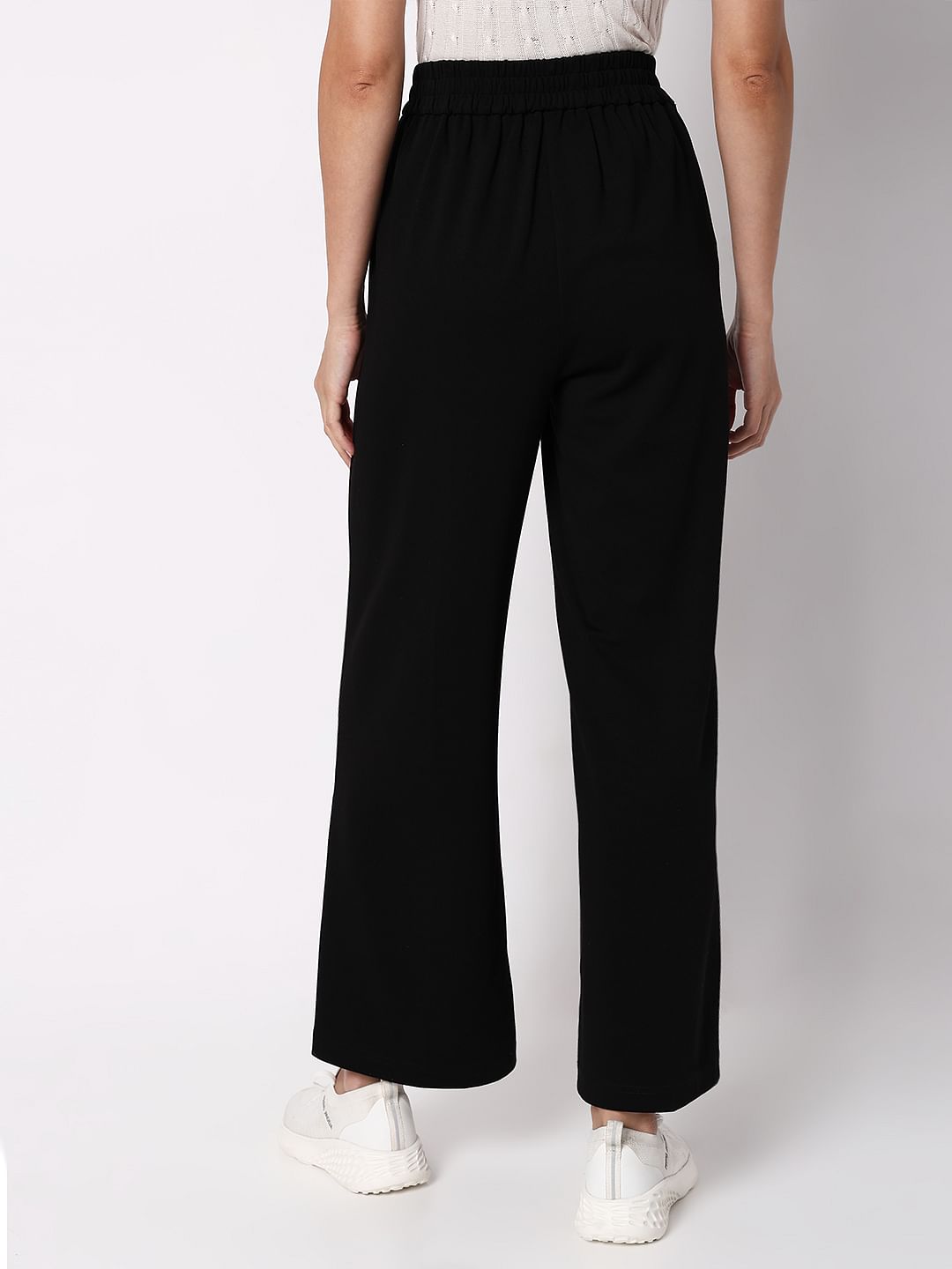Black High Rise Wide Leg Pants