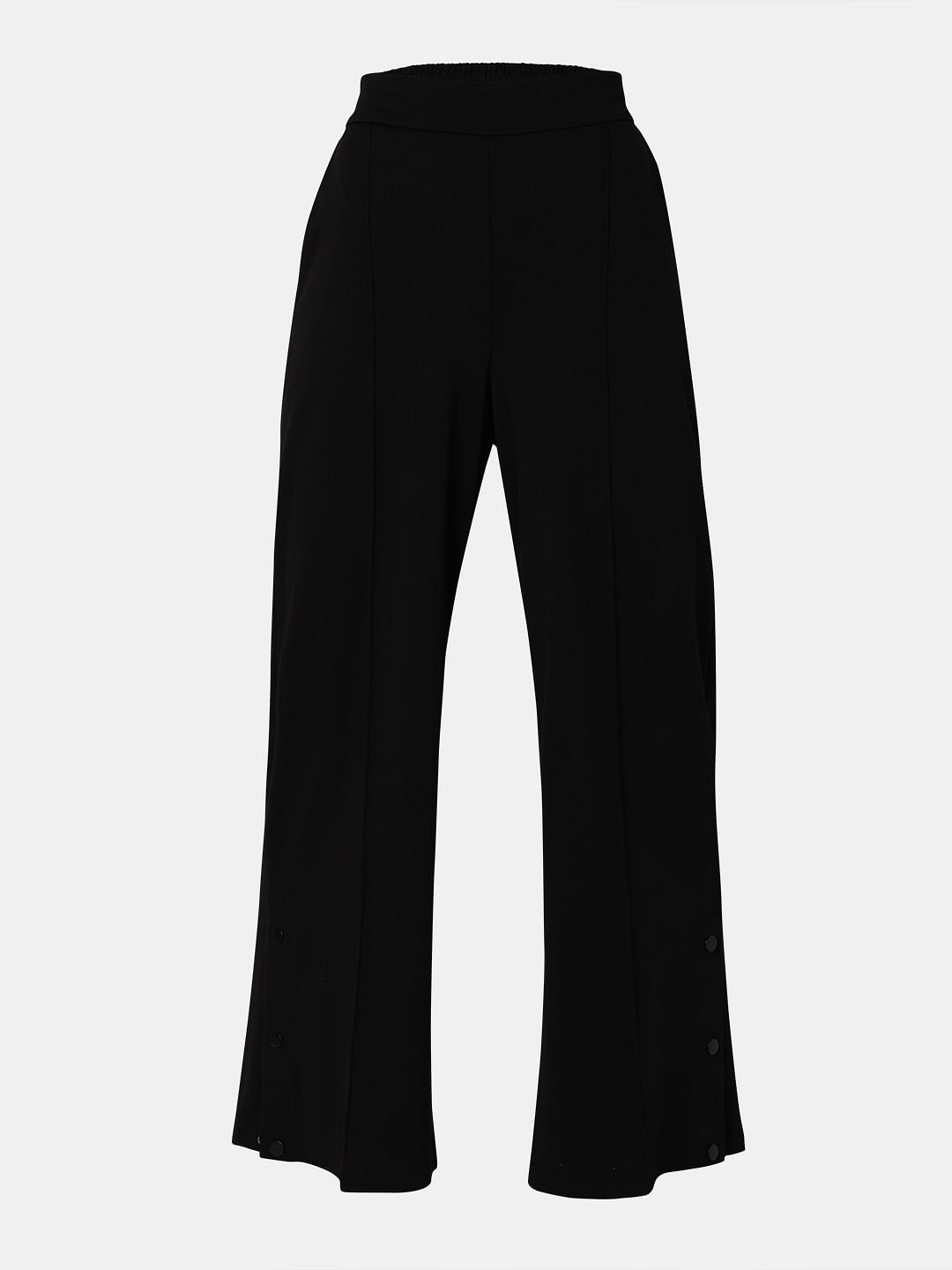 Black High Rise Wide Leg Pants