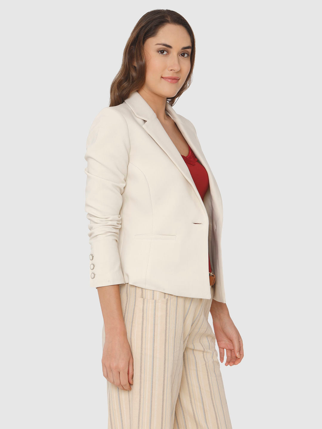 Beige Formal Blazer