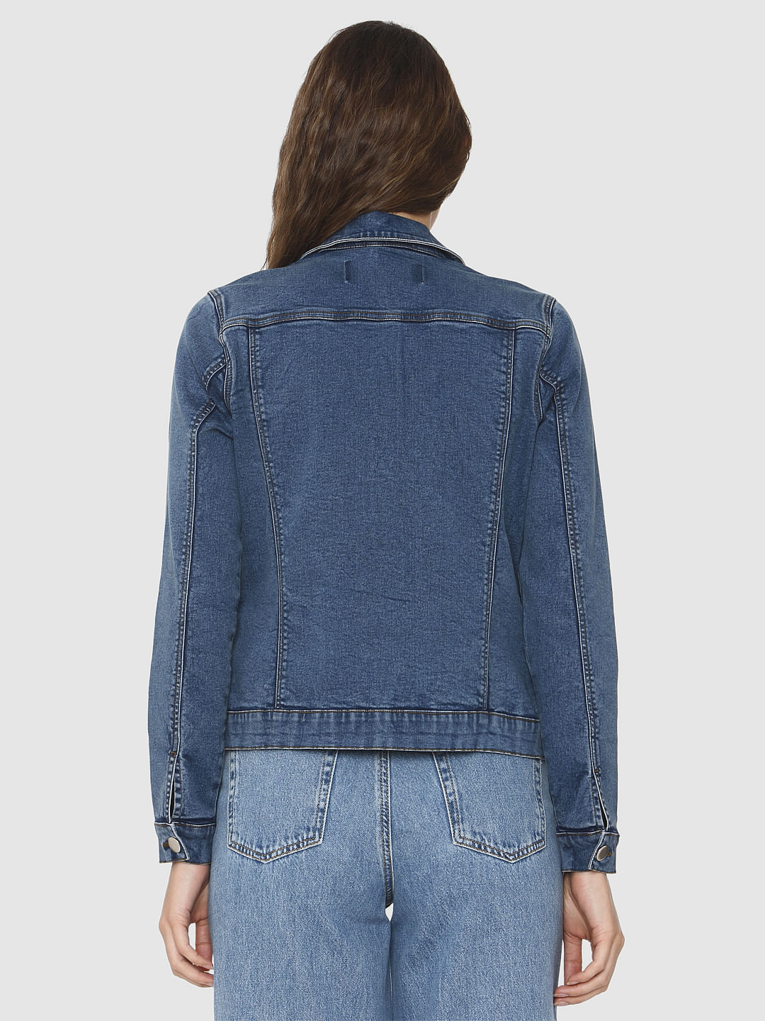 Blue Denim Biker Jacket