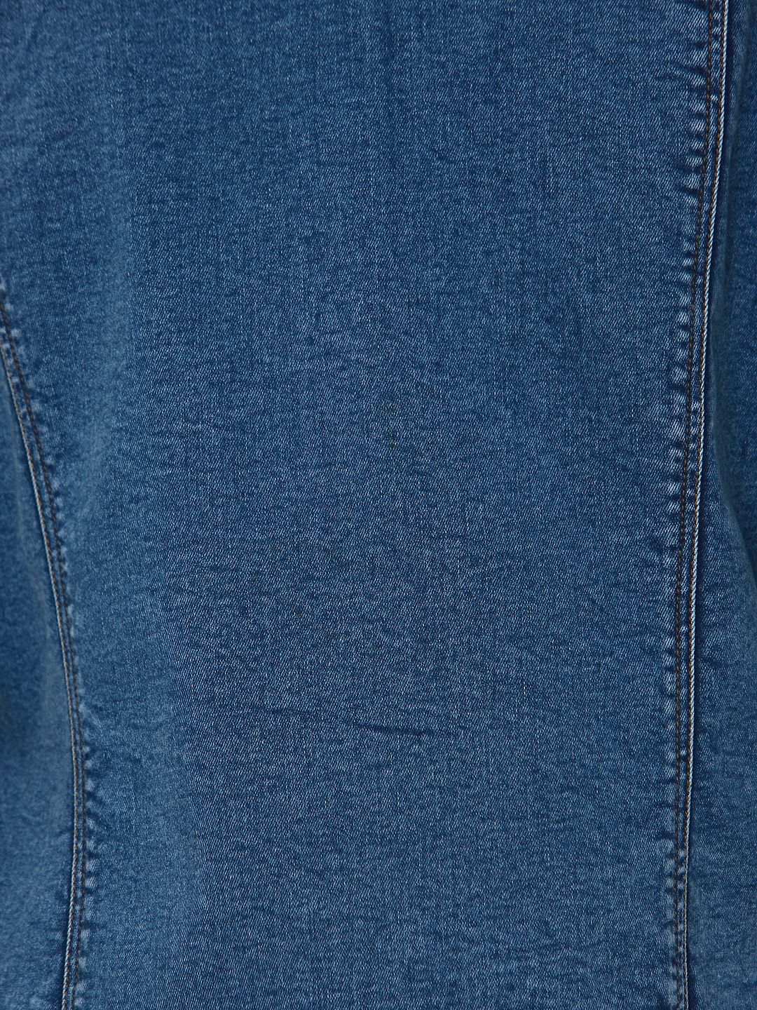 Blue Denim Biker Jacket