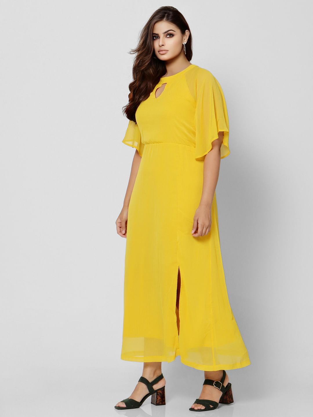 Curve Yellow Maxi Dress