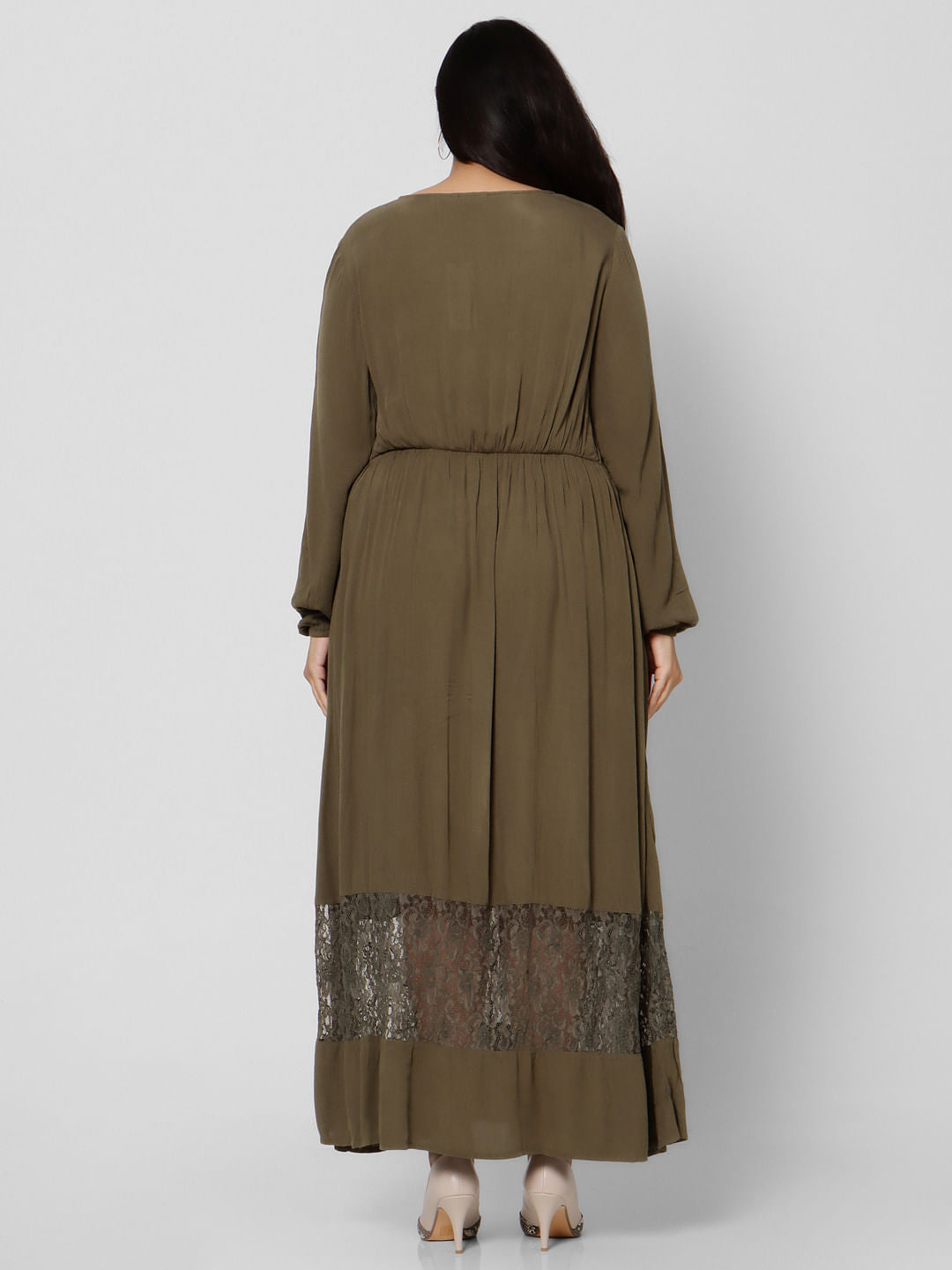 Curve Green Lace Maxi Dress