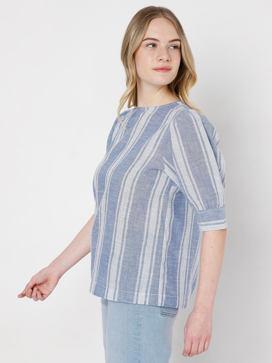 Blue Striped Top