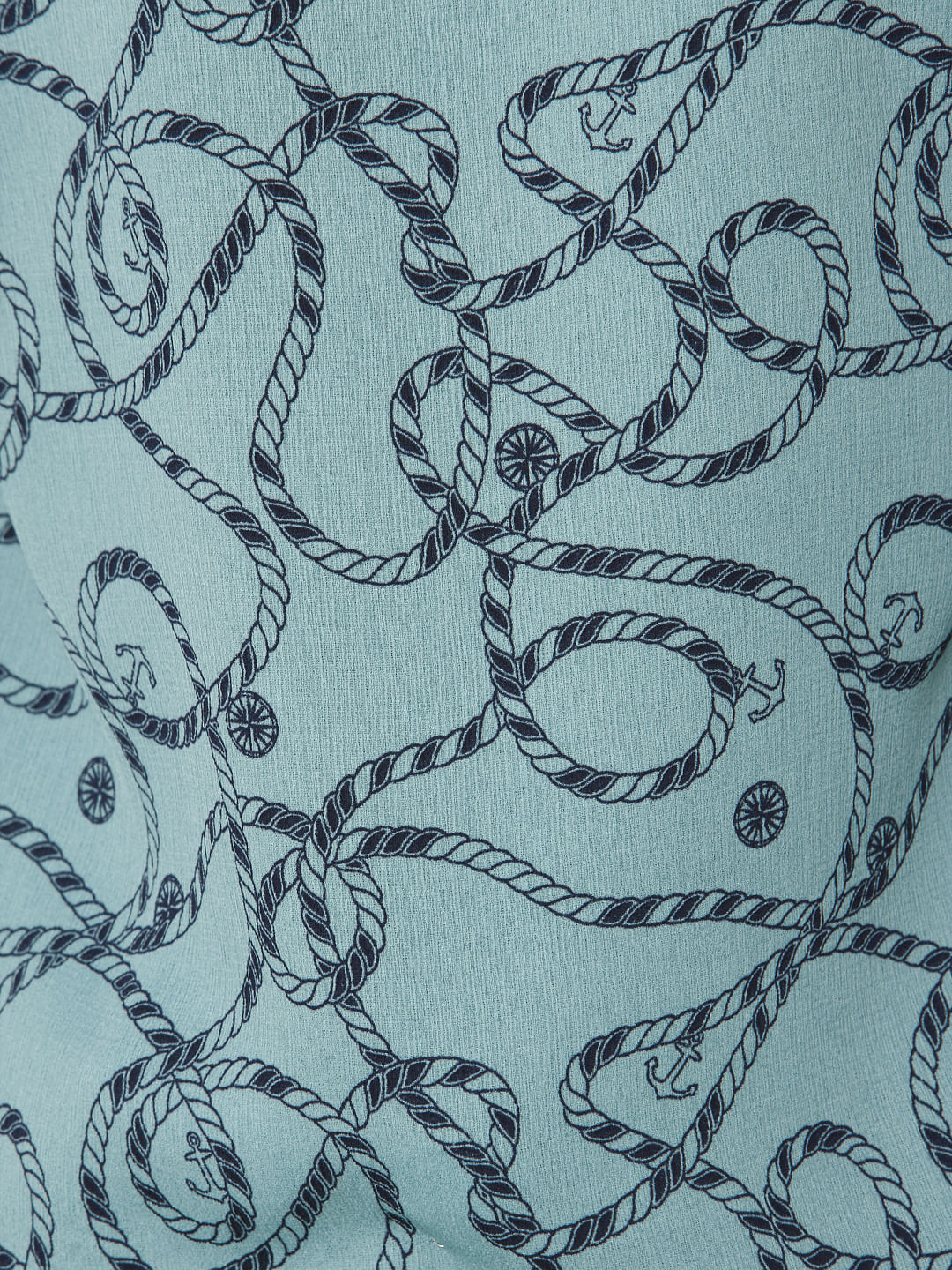Green All Over Rope And Anchor Print Shirt