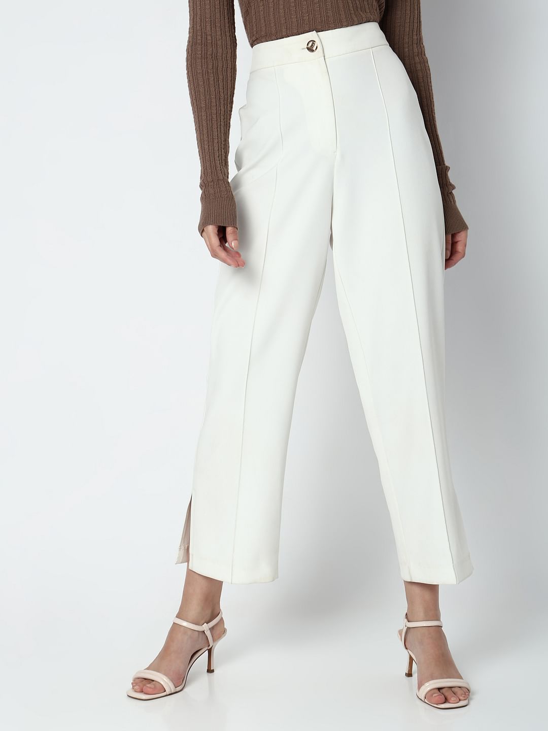 White High Rise Pants