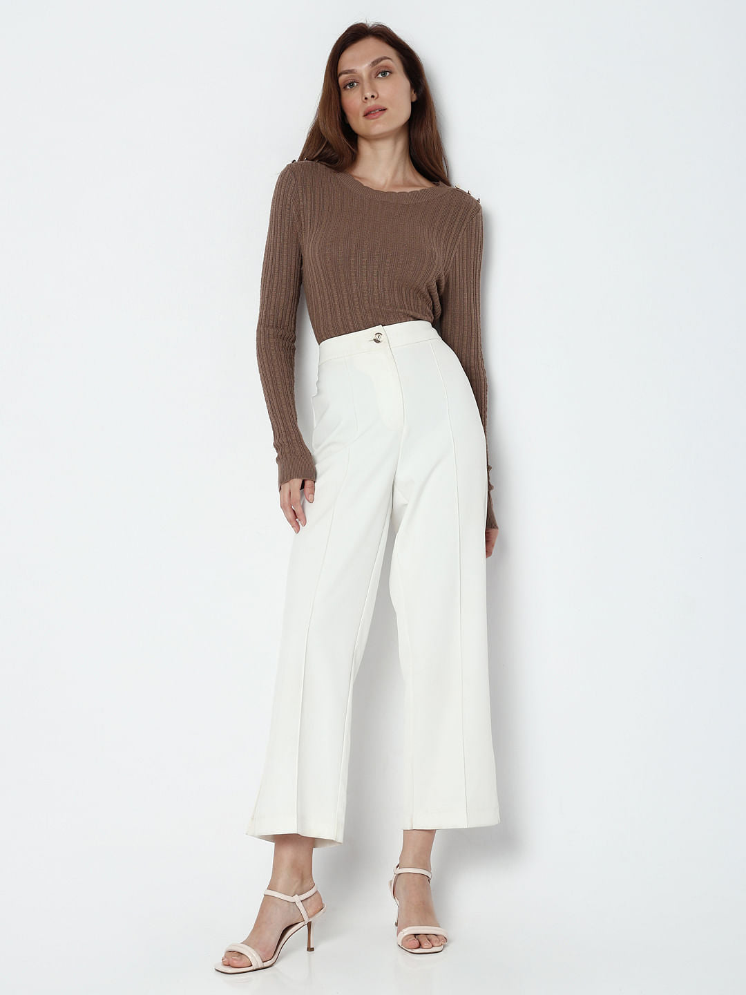 White High Rise Pants