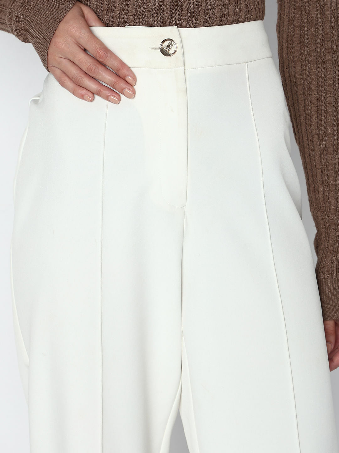 White High Rise Pants