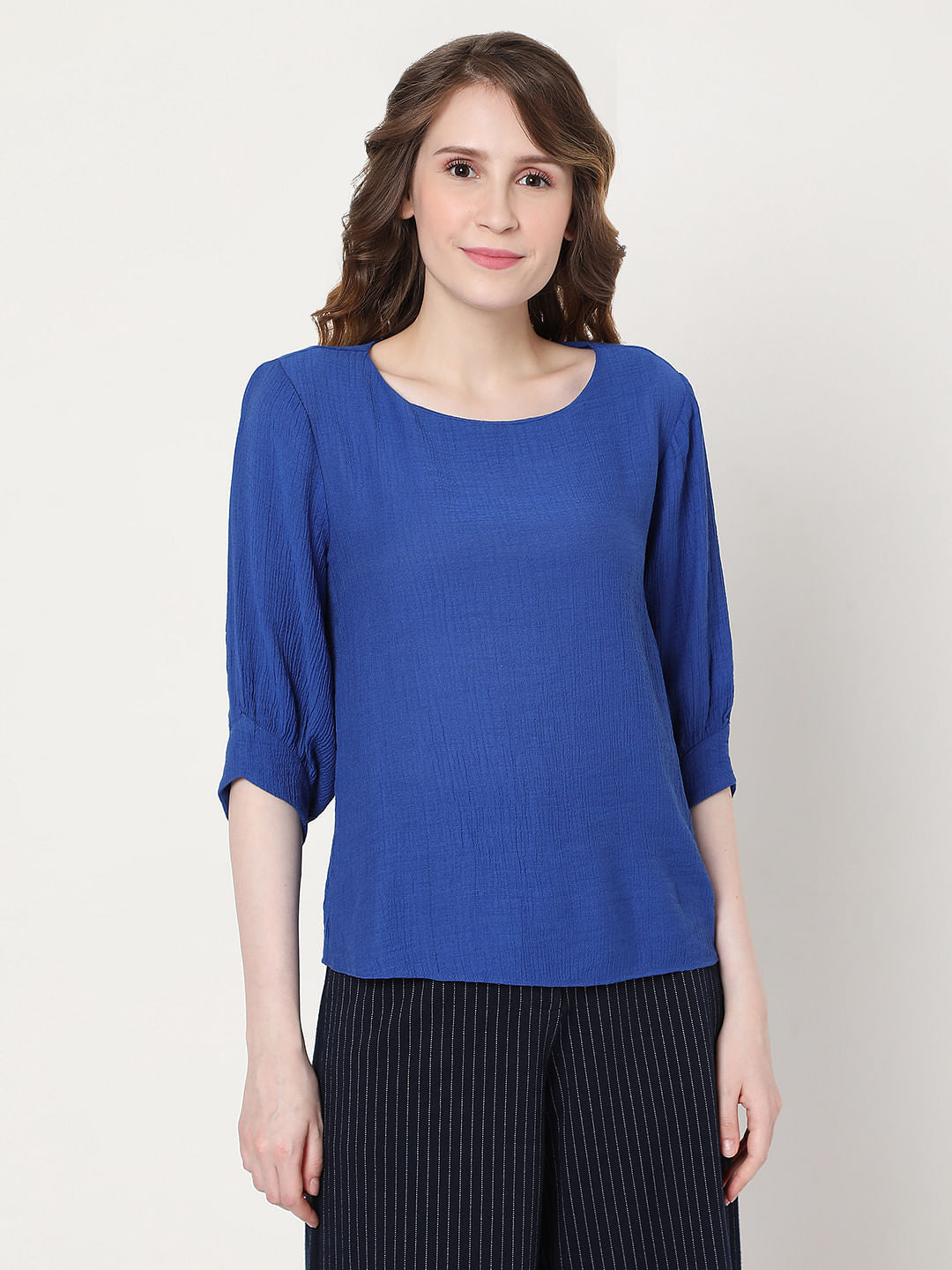 Blue Textured Top