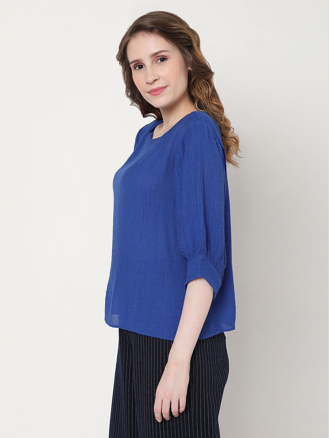 Blue Textured Top