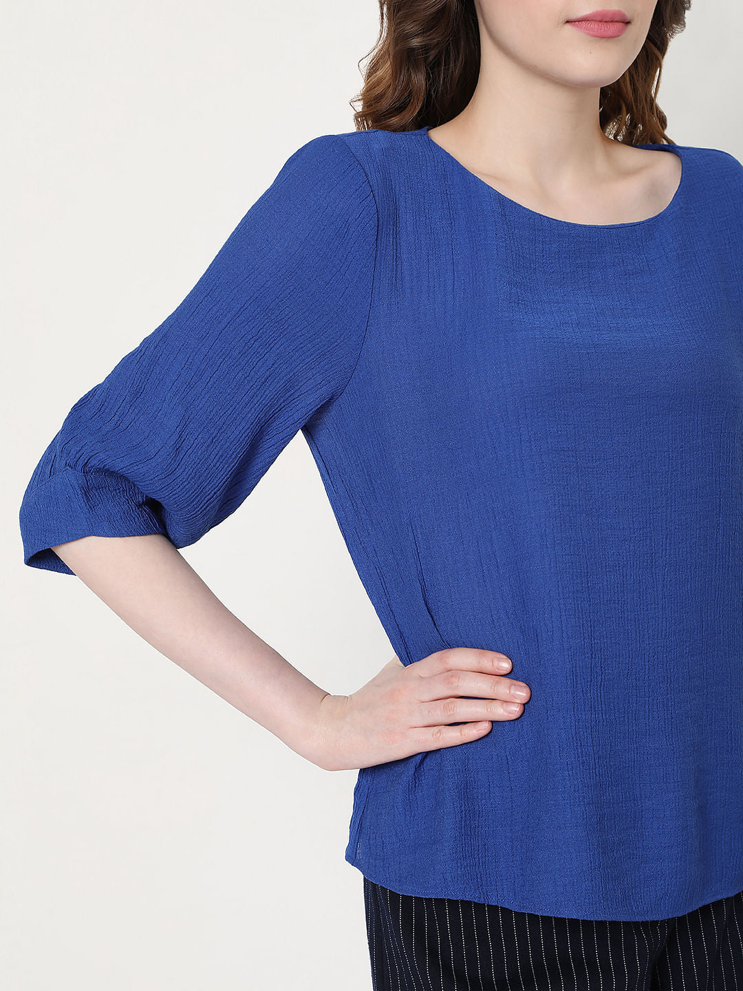 Blue Textured Top