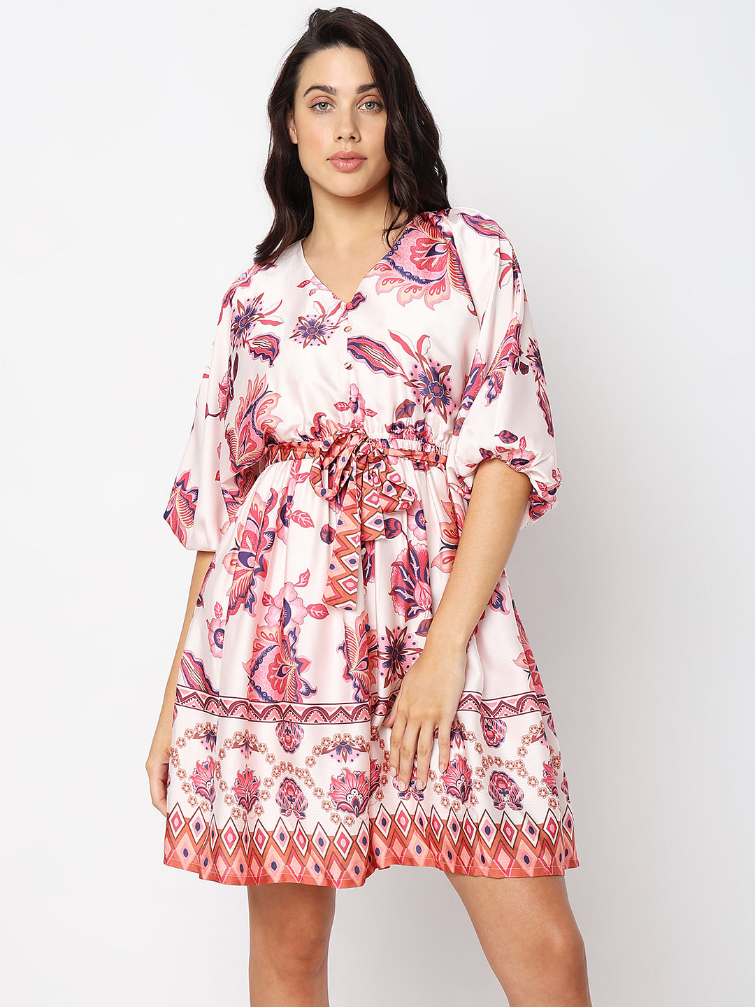 Red Floral Fit & Flare Dress