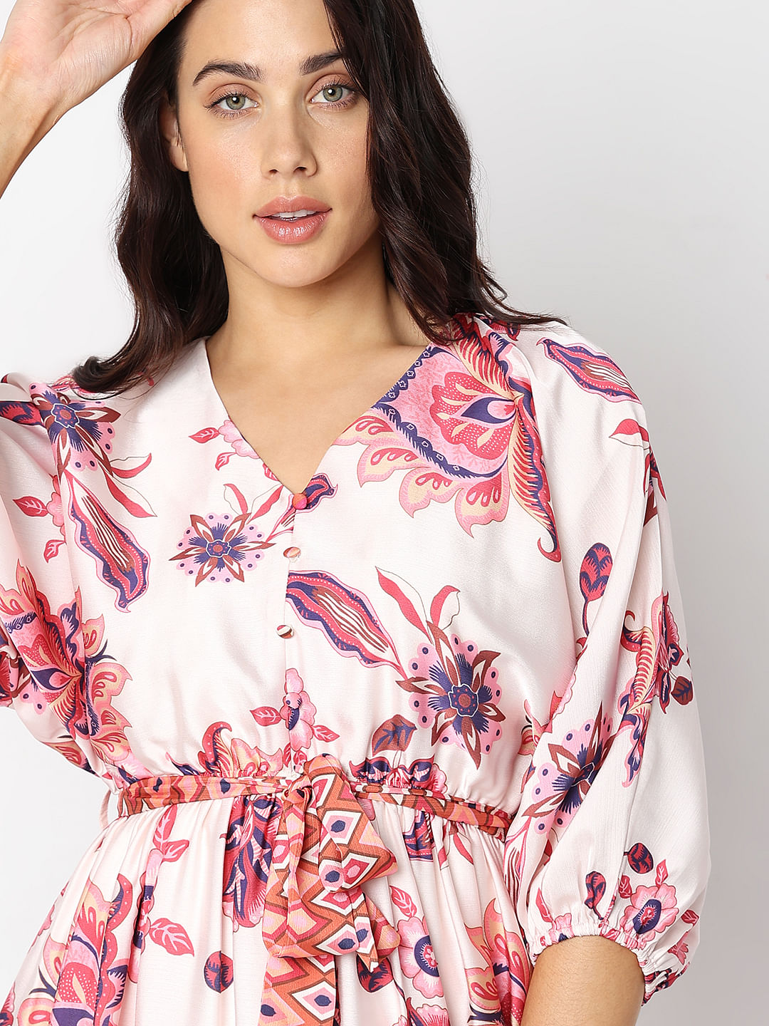 Red Floral Fit & Flare Dress