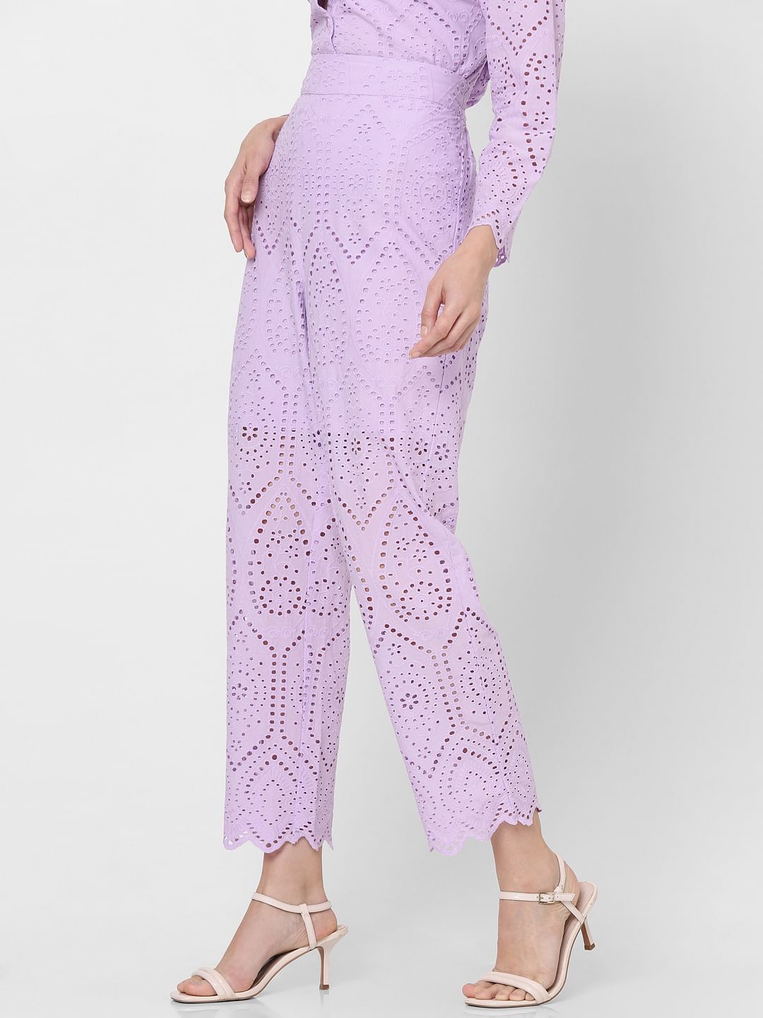 Lilac High Rise Co-Ord Set Pants