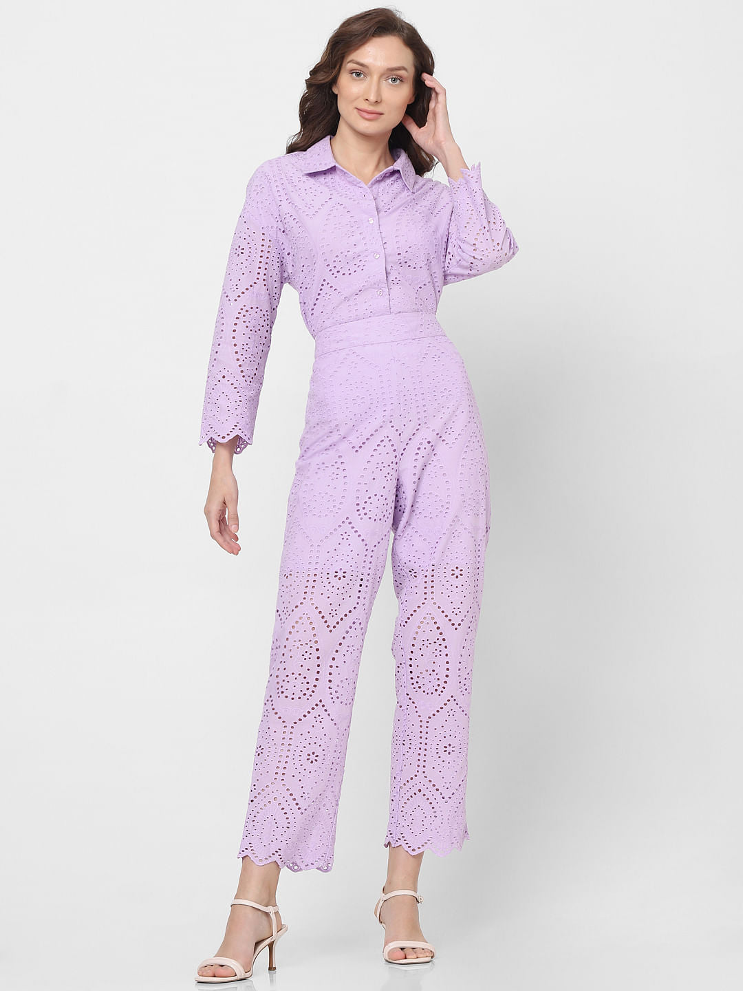 Lilac High Rise Co-Ord Set Pants